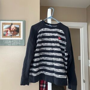 Men’s Large Striped Navy and White Nike Sweatshirt